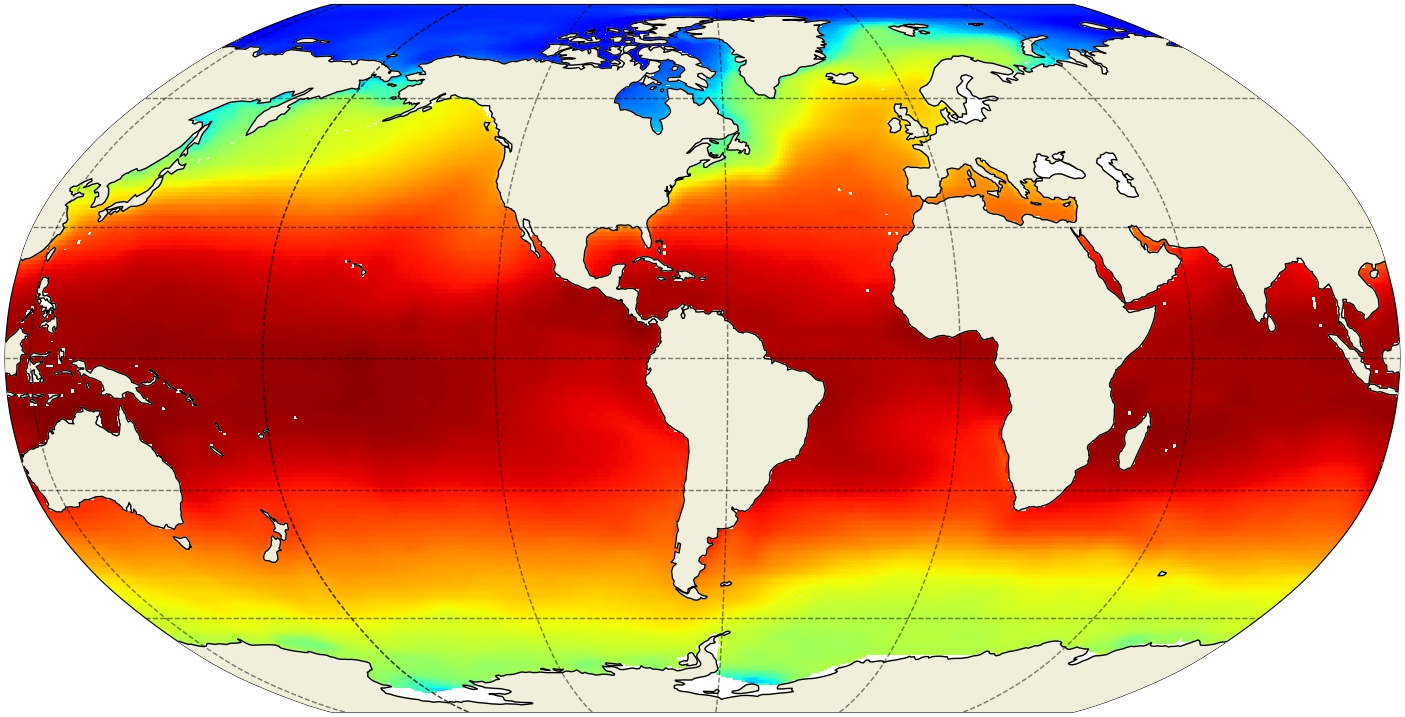 ECCO Atmosphere Surface Temperature, Humidity, Wind, and Pressure - Monthly Mean 0.5 Degree