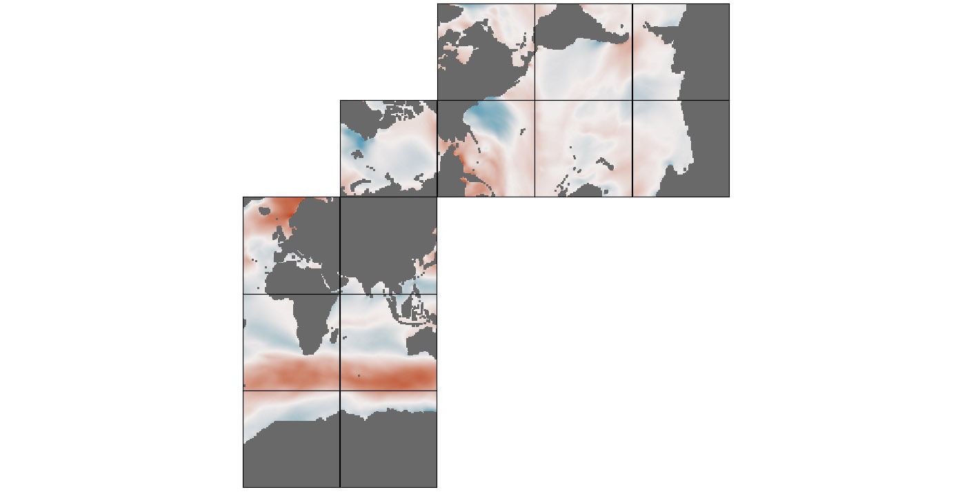 ECCO Ocean and Sea-Ice Surface Stress - Monthly Mean llc90 Grid