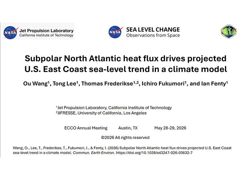 Presentation title page: Subpolar North Atlantic Heat Flux Drives Projected U.S. East Coast Sea-level Trend in a Climate Model