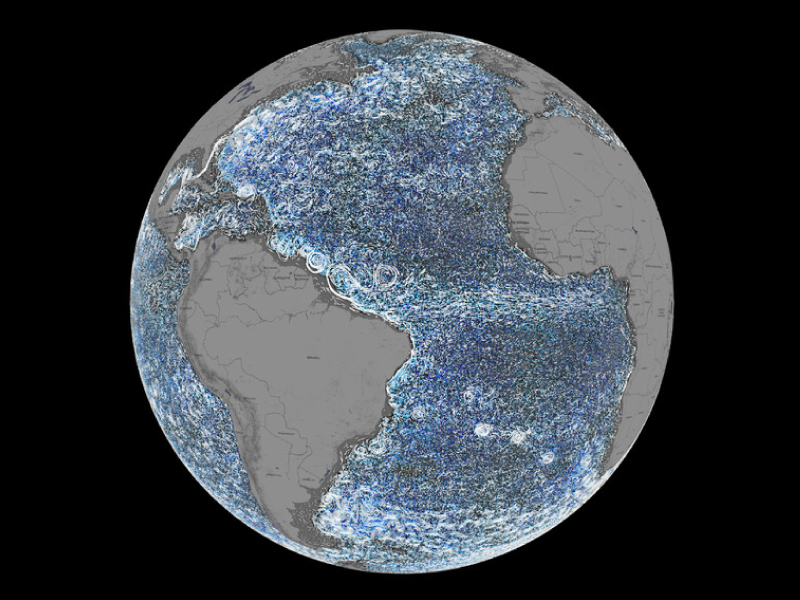 Ocean flows in the Altantic ocean