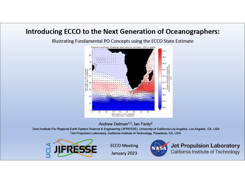 Presentation title page: Introducing ECCO to the Next Generation of Oceanographers