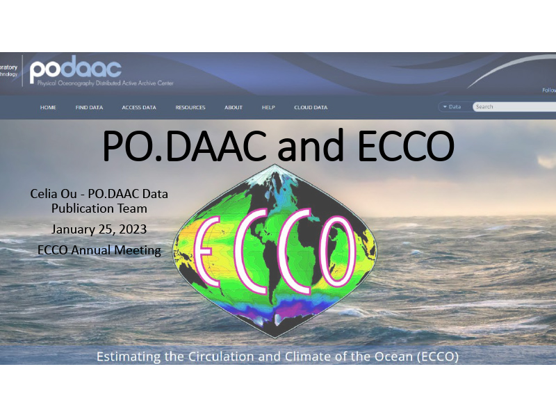 Presentation title page: PO.DAAC and ECCO
