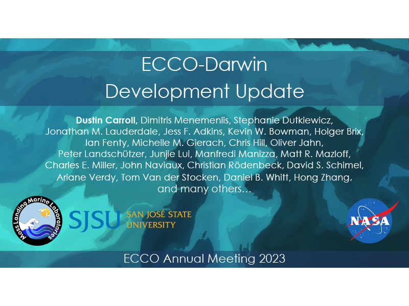 Presentation title page: ECCO-Darwin Development Update