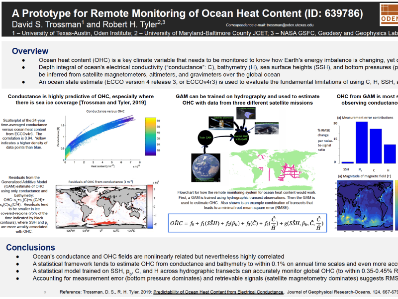 Presentation title page: A Prototype for Remote Monitoring of Ocean Heat Content